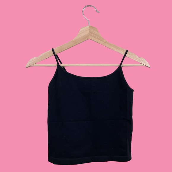 3 for $12 Tilly’s Black Spandex High Neckline Spaghetti Strap Tank Top - Picture 1 of 4